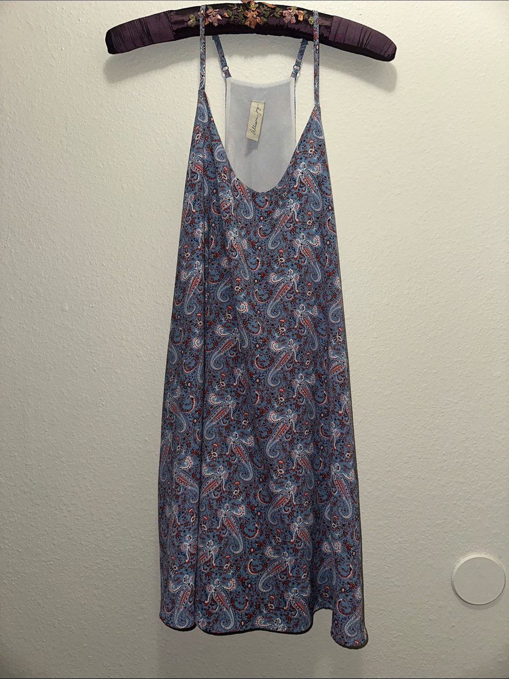 Allison Joy Blue Paisley Slip Dress